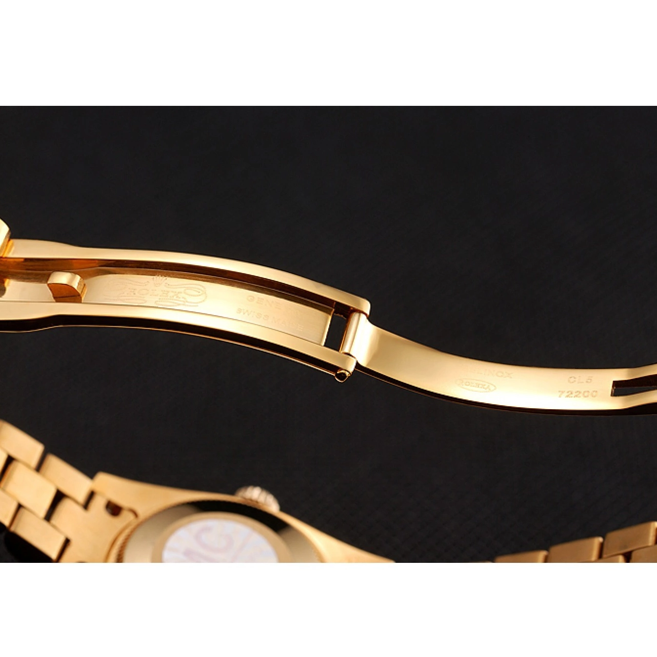 Aaa replica watch DayJust White Dial Bracelet Diamond Rolex Pave Swiss 1453957 Diamond Gold 0706